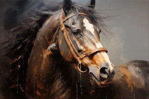 Jigsaw Puzzle for Adults 500/1000/1200/2000PCS Brown Black Horse Artwork DIY Craft Home Wall Decoration Gift Idea