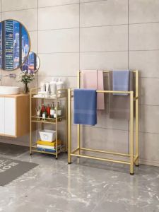Nordic Towel Rack Luxury Storage Rack Standing Storage Shelf Bathroom Gold Towel Rack