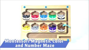 Magnetic Color and Number Maze Busy Board Montessori Educational Toys sorting color Matching color kid toy