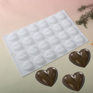 24 Cells Heart Shaped Silicone Cake Mold Dessert Cake Moulds Valentines Day Chocolate Mold Kitchen Dessert Tray for Baking