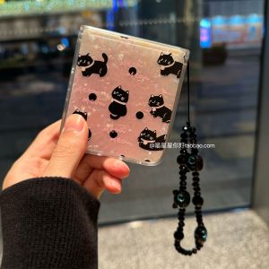 Cute Shell Pattern Foldable Screen Phone Case for Xiaomi Mixflip2 Samsung ZFlip76 Huawei Pocket2 Honor MagicVFlip2 5th Generation with Lanyard