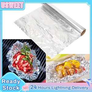 Aluminum Foil Roll Disposable Heat-Resistant Tin Foil Oven Thickened Cooking Aluminium Foil Professional Barbecue Plate Paper Tinfoil Refill Rolls Non Stick Tin Foil For Baking BBQ Oil Absorption 5M/10M/20M