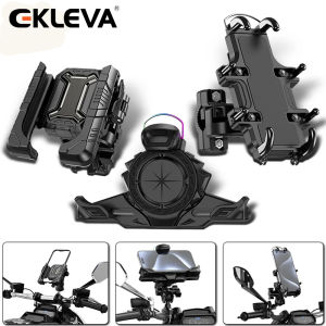EKLEVA ที่วางโทรศัพท์ติดที่วางโทรศัพท์มือถือติดจักรยานที่จับโทรศัพท์มือถือจักรยานรถจักรยานยนต์ตัวหน่วงการสั่นสะเทือน