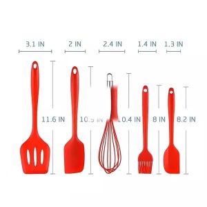 Spatula Silikon Set Peralatan Memasak Baking Silicon Scraper Kuas Minyak Pengocok Telur Adonan Kue