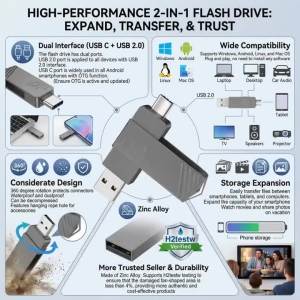 USB 2.0 Type C Flash Drive 128GB 64GB 32GB 16GB 8GB Pendrive High Speed Dual Memory Stick For Smartphone Laptop