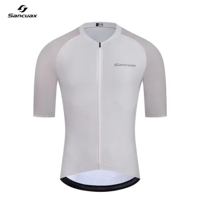SANCUAX Nam Mùa Hè Áo Đi Xe Đạp Tay Ngắn Nhanh Khô Thoáng Khí Xe Đạp Đường Bộ Thể Thao Ngoài Trời Đan Polyester Elasticane Khóa Kéo