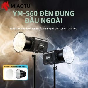 Đèn Video COB Di Động 60W Hai Màu 3200-6500K Đèn LED Chiếu Sáng Tích Điện Có Màn Hình LCD Dùng Cho Chụp Ảnh Ngoài Trời