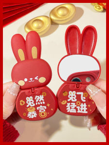 Creative Rabbit Phone Stand 360° Rotation Mirror Sticky Desk Accessory Convenient Cartoon New Year Festive Multi-Functional Practical