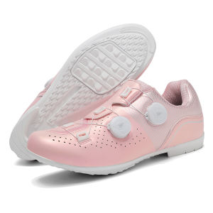 Pink MTB Cycling Sneaker Men Water proof Leather Self-Locking Cleat Spd Road Bike Shoes Women Flat Trail Mountain Bicycle Shoes