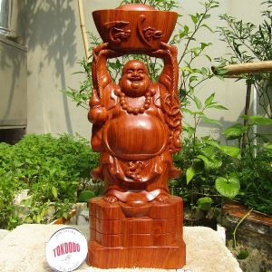 Tượng Di Lặc Dâng Vàng Gỗ Hương Đá Đủ Kích Thước
