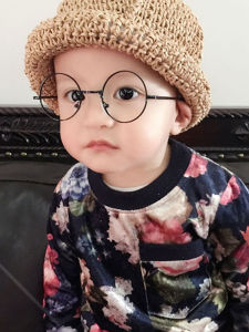 Trendy Retro Childrens Eyeglass Frame without Lenses Cute Baby Boys Girls round Frame Glasses Fashionable Optics Accessories
