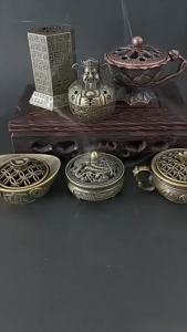 ⚑Chinese Gold Ingot Incense Burner - Lucky Wealth Decorative Backflow Incense Holder for Home Office