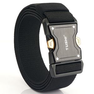 Tactical Belt For Men Quick Release Elastic Belt For Men Wear-resistant Outdoor Metal Militar Belt