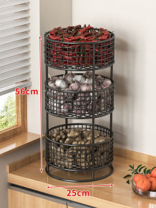 Kitchen Wall-mounted Ginger Garlic Scallion Spice Storage Rack