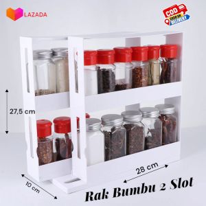 Rak Botol Bumbu Dapur Spice Bottle Storage Rack 2 Layer