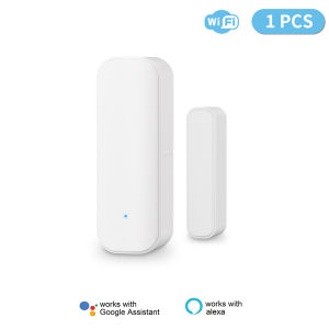 1/2pcs Tuya WiFi Window Door Sensor With Battery Smart Home Security Alarm System Voice Control Via Alexa Google Home Smart