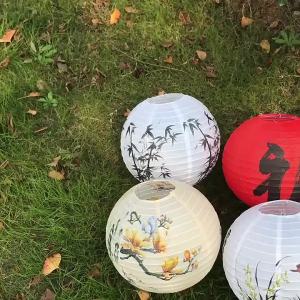 1Pc 30cm Printed Flower Round Paper Lantern Wedding Birthday Party Decorations Chinese Japanese Festival Paper Lantern Supplies