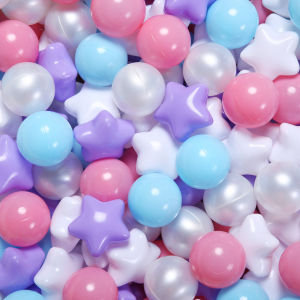 100pcs BPA ฟรีพลาสติกปลอดสารพิษ Ball PIT Balls รอบและ Star Shape 6 สีสําหรับเด็ก Ball PIT และสระว่ายน้ําของเล่น
