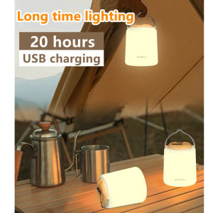 ไฟตะเกียงแค้มปิ้งไฟแคมป์ปิ้ง 20ชั่วโมง ย้อนยุค 2400mAh Type-C โคมไฟ LED แบบพกพา กันน้ำ ชาร์จไฟได้ หรี่แสงได้3ระดับ สําหรับตั้งแคมป์ เดินป่า