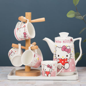 Water Cup Suit Home Cold Water Kettle Ceramic High Temperature Resistant Creative Cartoon Water Pitcher Cold Kettle Water Cup Water Set