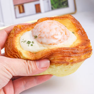 CONUSEA | Stress Relief Toy Slow Rising Squishy Cake Bread Croissant Toast Fried Egg Simulation Food Desk Toys for Kids Adults Hand Relax