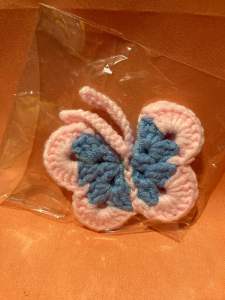 Handmade crochet butterfly keychain assorted colors
