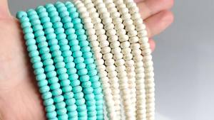 White/Blue Natural Turquoise Abacus Beads Flat Round Stone Bead for Bracelet Necklace Jewelry Making Wholesale 6/8/10/12/14mm
