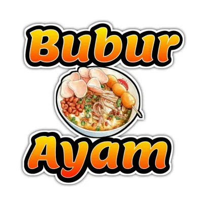 Sticker Bubur Ayam | Sticker Gerobak Kaca Jualan