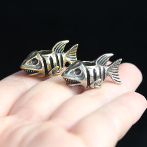 Sea Animal Shark Brass Knife Beads EDC Outdoor DIY Paracord Woven Accessories Lanyard Pendants Umbrella Rope Flashlight Hangings