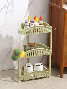 Floor Plastic Storage Rack Floor Kitchen Vegetable Basket Wash Tripod Toilet Home Bathroom Storage Rack