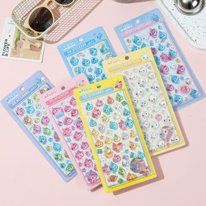 1/6Pcs Cute Small Water Drop 3d Crystal Stickers Cute Sparkling Powder Raindrop Lord Crystal Drop Glue Diy Decorative Stickers