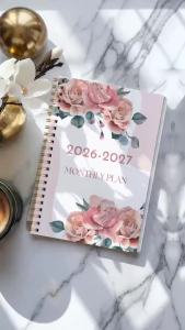 Sổ Kế Hoạch Tuần & Tháng A5 Dạng Lò Xo Năm 2026-2027 Lịch Tháng 1-12 Ghi Chú Đồ Dùng Văn Phòng Phẩm Học Sinh