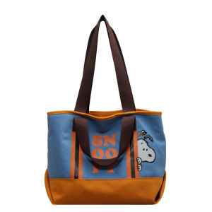 GStar Japanese Cute Cartoon Snoopy Canvas Bag 2025 New Arrival Assorted Colors Fashion College Student Handbag Notebook School Bag Large Capacity Tote Mummy Bag Shoulder Tote Bag Ready Stock