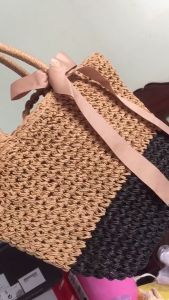 Túi Cói Đi Biển Phối Nơ Xinh Miệng Có Dây Rút RQN1111 - REQUANE