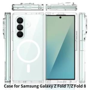 Advanced for Magsafe Magnetic Charging Case For Samsung Galaxy Z Fold 8 7 6 Clear Shockproof Back Cover For Z Fold 8 Ultra Shell