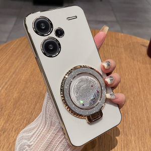 Redmi Note13 pro Womens Phone Case Silicone Soft Shell Full Cover 5G Lens Protection Anti-Fall with Stand Gradient Sandfall