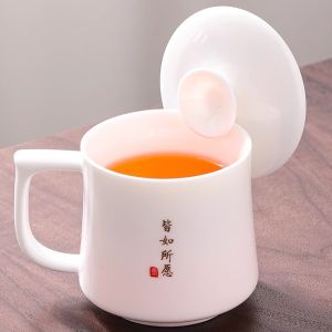 Personalized Ceramic Tea Cup With Lid For Women