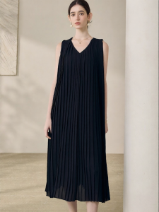 Roey s house | Elegant Black Spacious Flared Sleeveless Dress