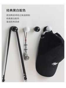Powerful Magnetic Ceramic Hooks Indoor Door Entrance Hat Decorative Hooks Fridge Magnet Simple High-End Feel Black White