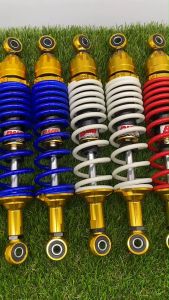 โช๊คหลังBMB รุ่นWAVE HYB/CNC (สีตัดทอง) มีทั้งหมด5สี เขียว แดง น้ำเงิน ดำ ขาว (ราคาต่อคู่)