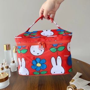 Kawaii Miffy Cute Printed Large Capacity Portable Hand-held Makeup Bag Multifunctional Travel Storage Bag Gift Toy for Girl