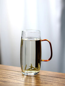 Heat Resistant Glass Tea Cup Creative Single Home Use Teapot with Handle Flower Tea Cup Water Cup Mens Tea Brewing Cup