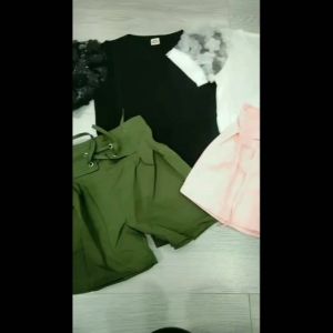 (LOLI-JKT) BS-416 STELAN ANAK CEWEK LENGAN PUFF BUNGA CELANA PENDEK SIZE 90-140