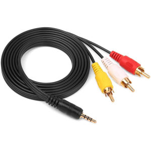 xiede | 3.5mm to 3 RCA Gold-Plated Audio Video Cable Net AV Cable for TV Home Theater Speaker Subwoofer Amplifier Home Audio Video Cable