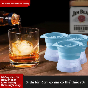 MONLEYTA | Mold ép đá bóng Silicon cấp thực phẩm Đức dùng tại nhà để làm đá viên và đá tròn cho Whiskey hình quả bóng tự làm