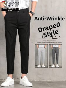 TUCANO | Slim Fit Straight Leg Ankle Length Business Casual Pants for Men