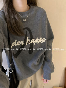 Thickened Fleece Womens Sweatshirt Autumn Winter New Style Towel Embroidery Loose Design Korean Style Trendy Top