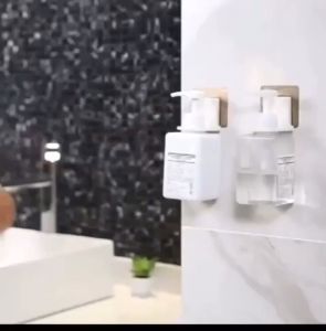 Bộ 2 Móc Dán Tường Treo Chai Dầu Gội Sữa Tắm Xà Phòng Nước Rửa Tay/ Giá Gắn Tường Nhà Tắm Bồn Rửa