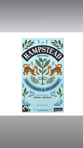 Hampstead Peppermint & Spearmint Herbal Tea – 20 Sachets | Organic Caffeine-Free Mint Tea | Ships from Korea | Plastic-Free Packaging | Refreshing Hot or Iced