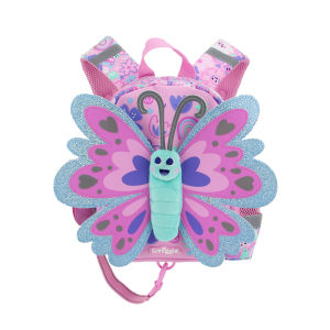 ออสเตรเลียกระเป๋าเป้สะพายหลังสำหรับเด็กอนุบาลสีชมพูกระเป๋าสะพายลายผีเสื้อป้องกันการสูญหายสำหรับเด็กชั้นอนุบาลขนาด11นิ้ว